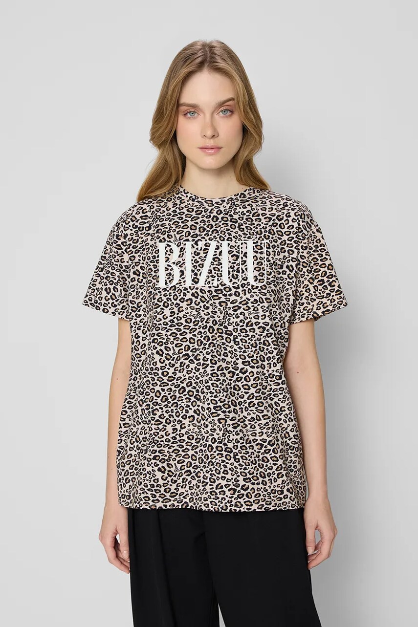 Bizuu tricou din bumbac KIRAL femei, culoarea bej, KIRAL SANLEO BRĄZOWY KW25