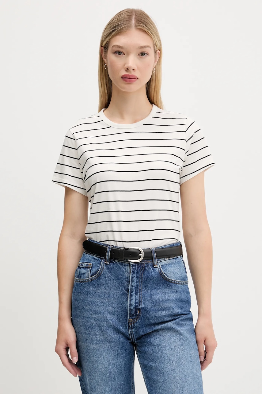 Abercrombie & Fitch tricou din bumbac femei, culoarea alb, KI139-5309
