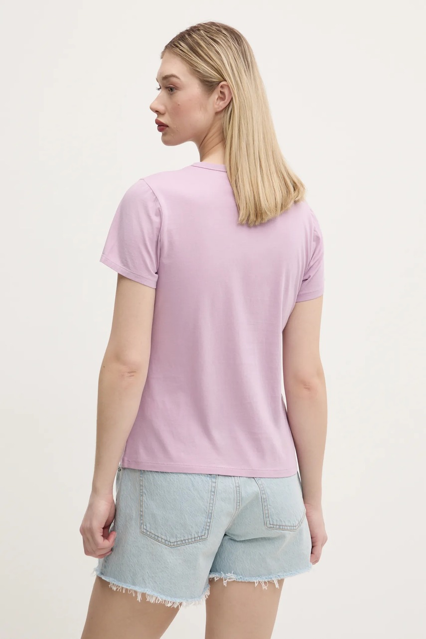 Βαμβακερό μπλουζάκι Abercrombie & Fitch γυναικείο, χρώμα: μοβ, KI185-5058 φωτογραφία