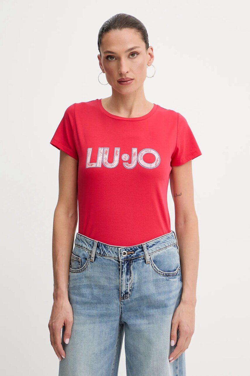 Levně Tričko Liu Jo dámské, červená barva, VA5154.JS003