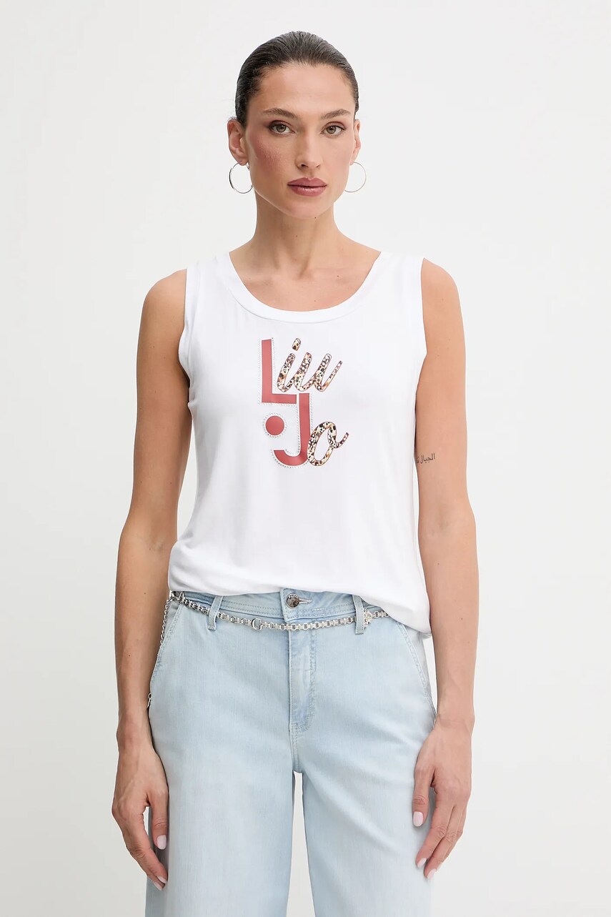 Levně Top Liu Jo bílá barva, VA5195.JS360