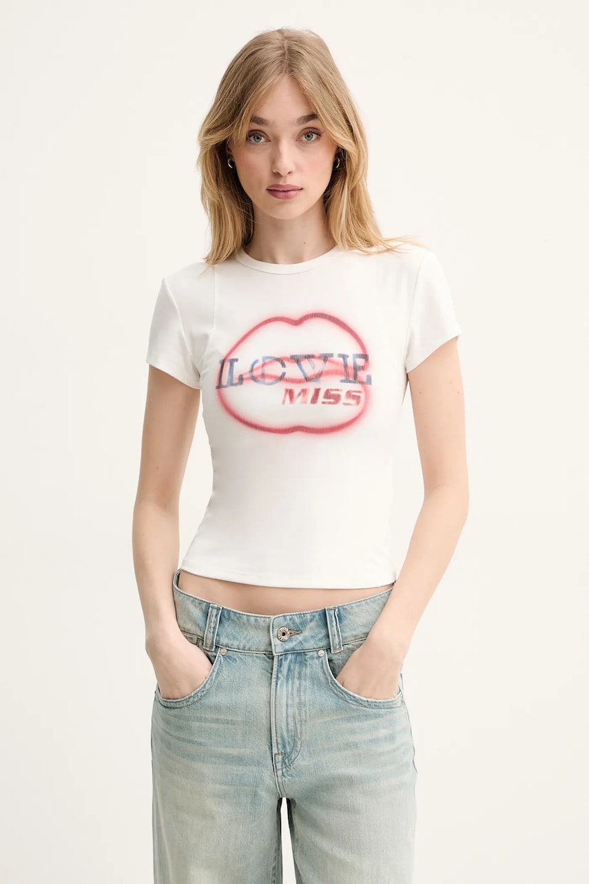 Miss Sixty tricou femei, culoarea alb, 6S1SJ56800 Miss Sixty tricou femei, culoarea alb, 6S1SJ56800