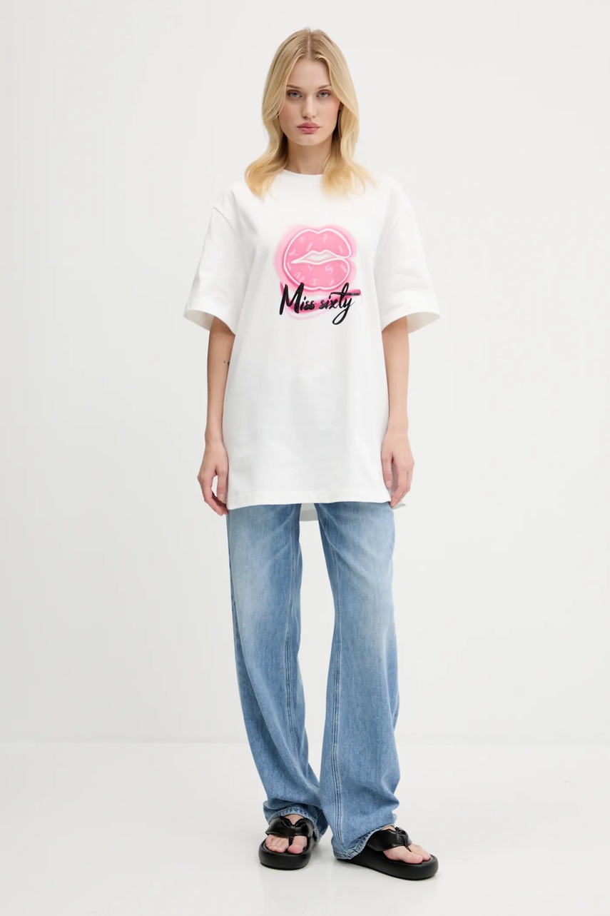 Хлопковая футболка Miss Sixty цвет белый 6S2SJ04100