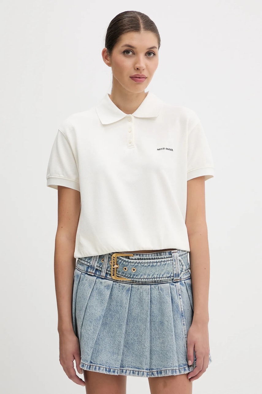 Miss Sixty tricou polo culoarea bej, 6S2SJ04300