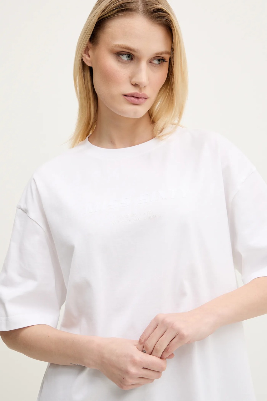 Βαμβακερό μπλουζάκι Miss Sixty γυναικείο, χρώμα: άσπρο, 6S2SJ76100 φωτογραφία