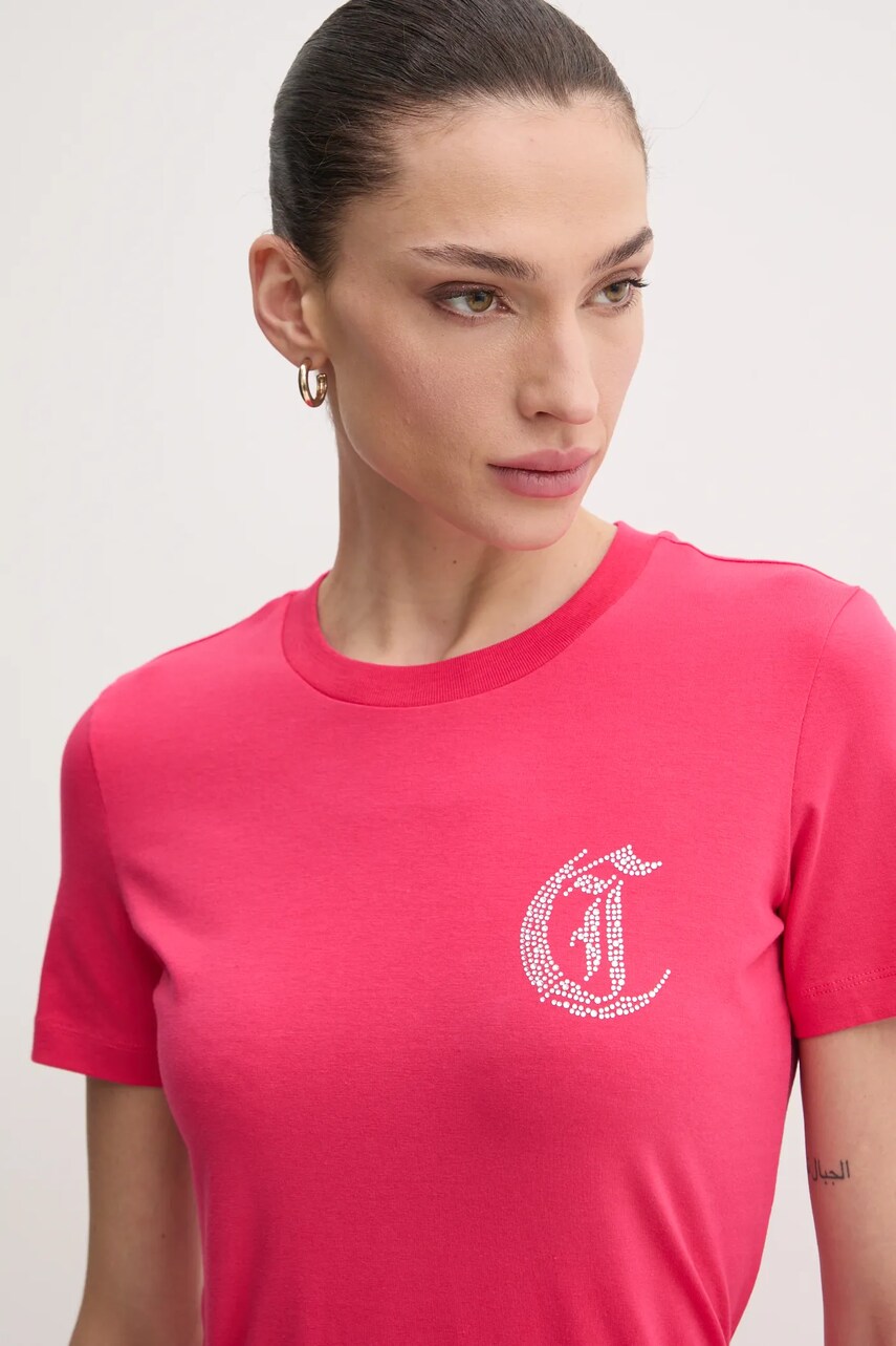 Just Cavalli tricou femei, culoarea roz, 78PAHE11 CJ112