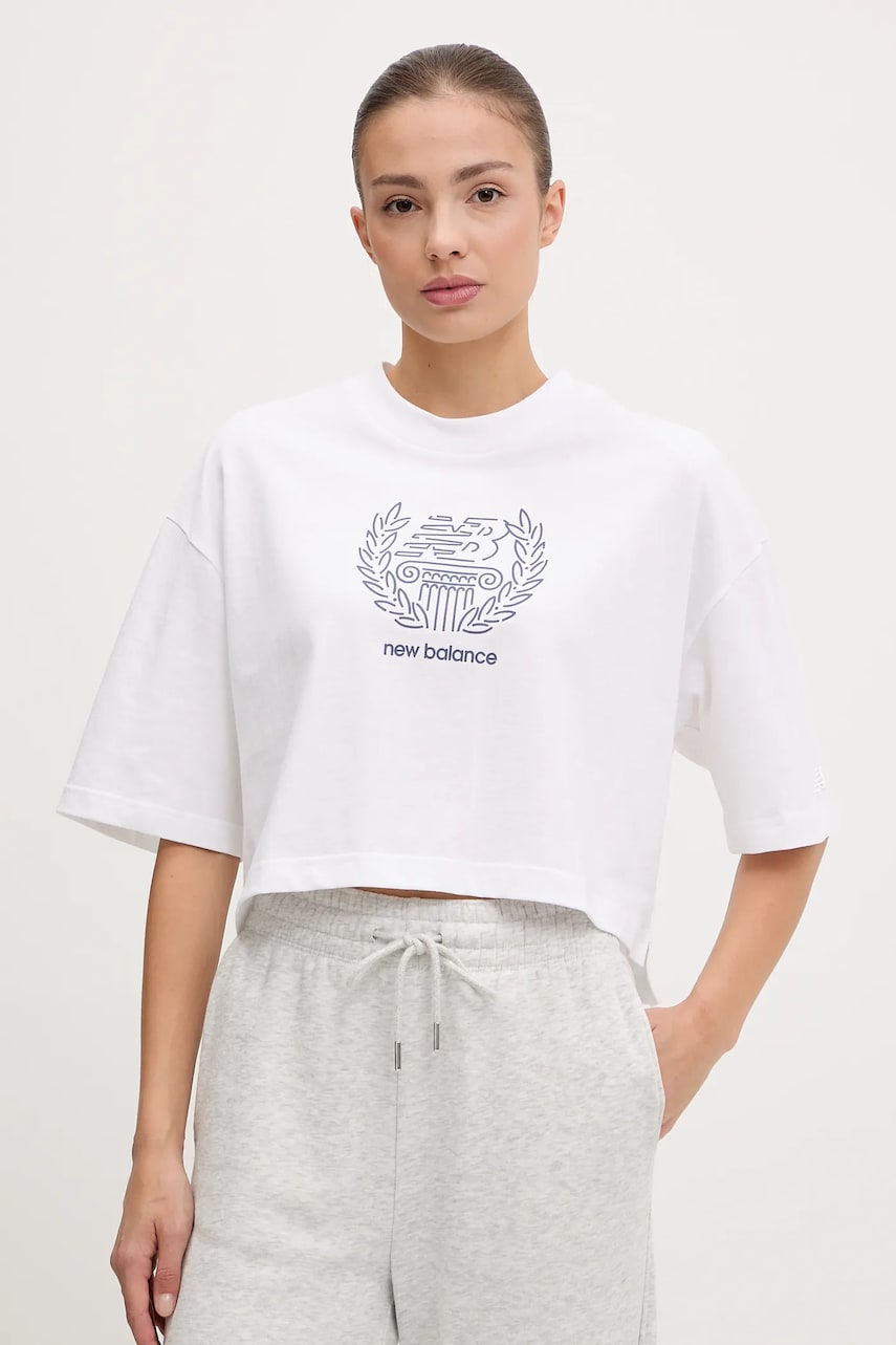 New Balance tricou din bumbac culoarea alb, WT51935WT