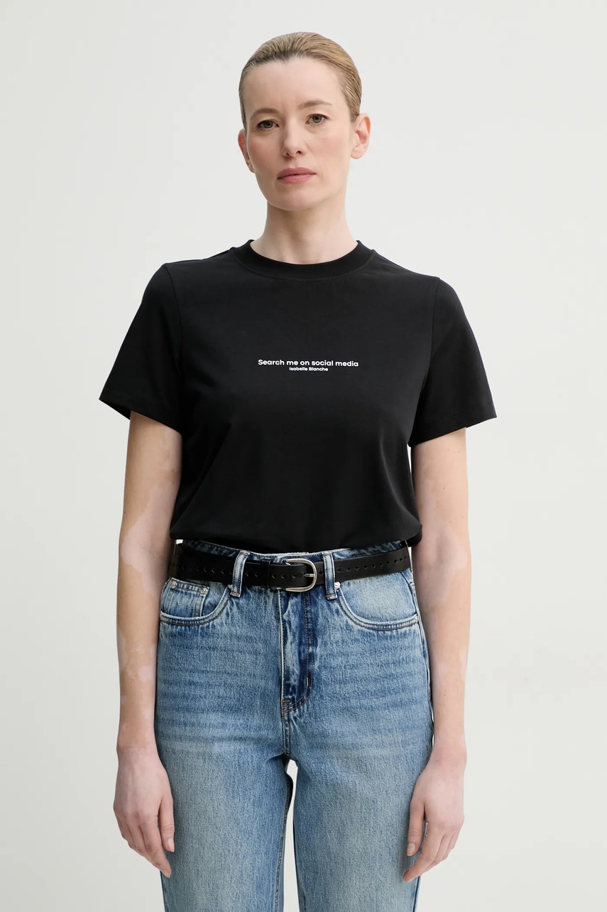Μπλουζάκι ISABELLE BLANCHE χρώμα: μαύρο, IS25SS-T153-T013 φωτογραφία