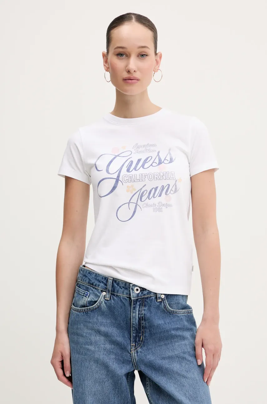 Levně Tričko Guess Jeans bílá barva, W5GI24 J1314