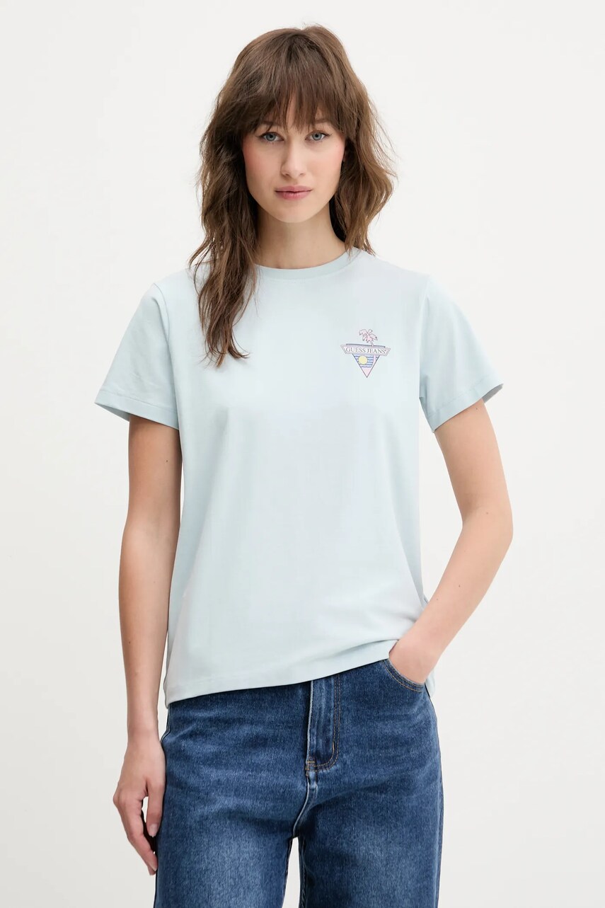 Levně Tričko Guess Jeans modrá barva, W5GI25 J1314