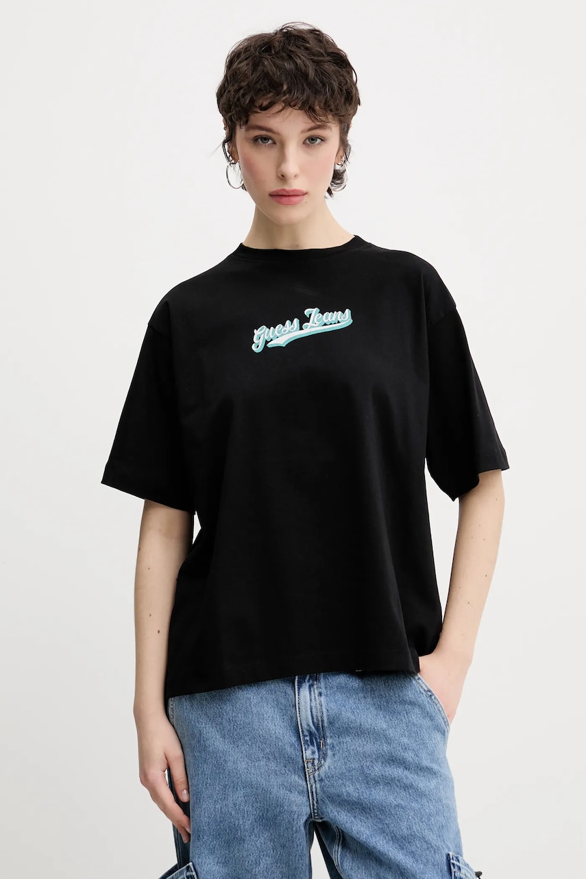 Levně Bavlněné tričko Guess Jeans černá barva, W5GI29 K8HM0