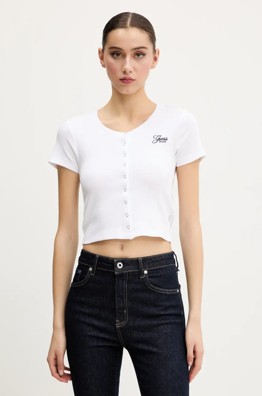 Levně Tričko Guess Jeans bílá barva, W5GP27 KA0H1