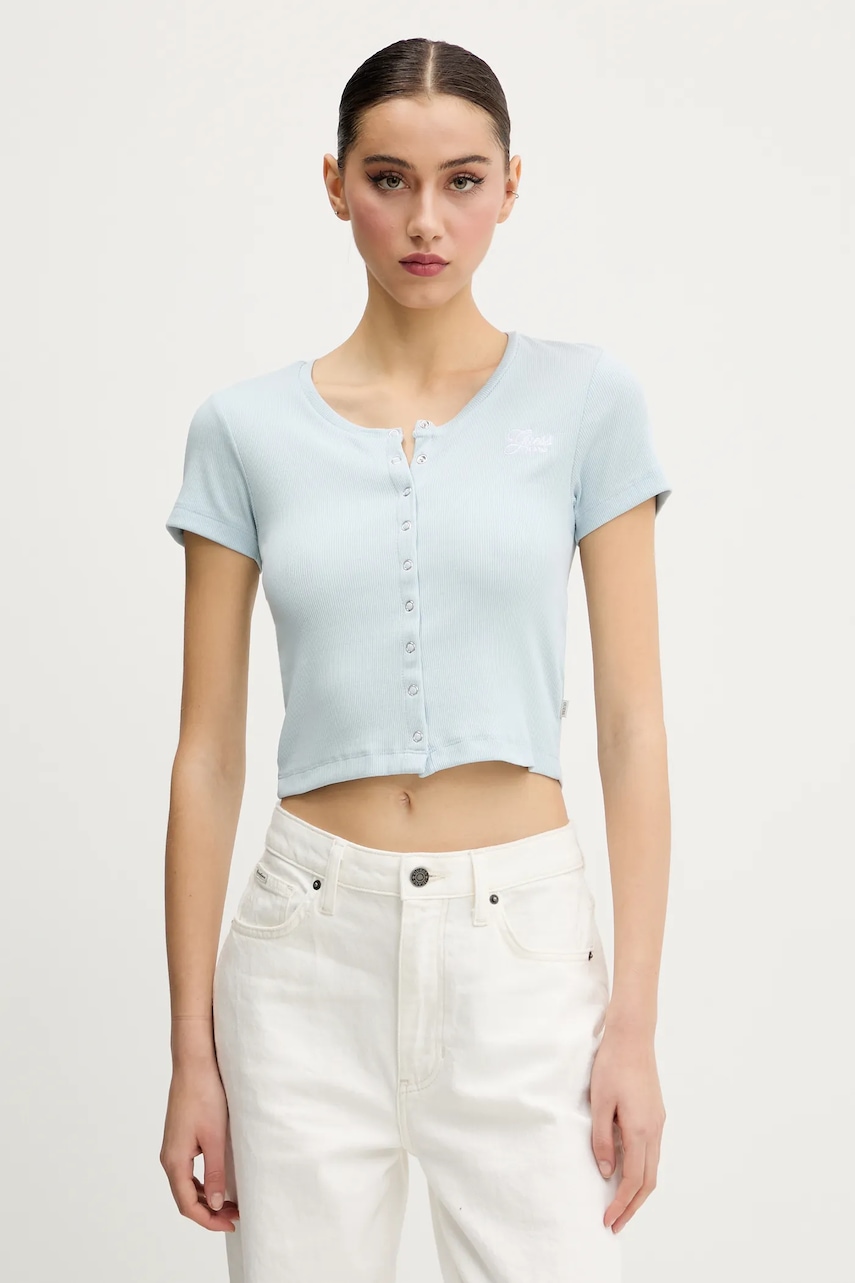 Levně Tričko Guess Jeans modrá barva, W5GP27 KA0H1