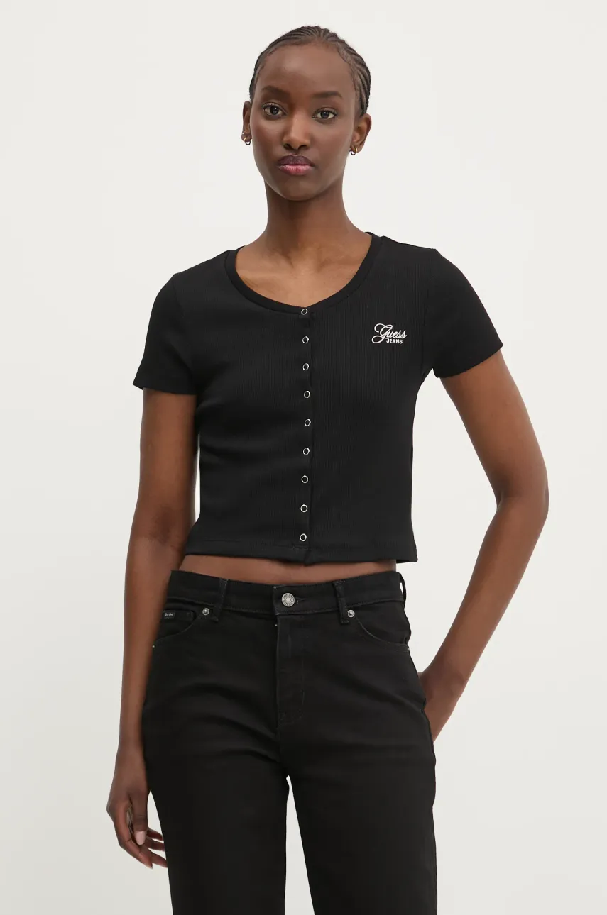 Levně Tričko Guess Jeans černá barva, W5GP27 KA0H1