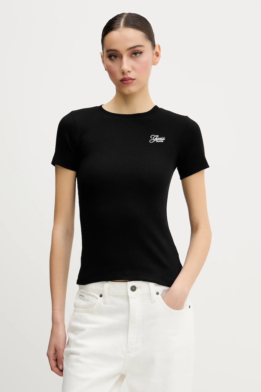 Levně Tričko Guess Jeans černá barva, W5GP62 KA0H1
