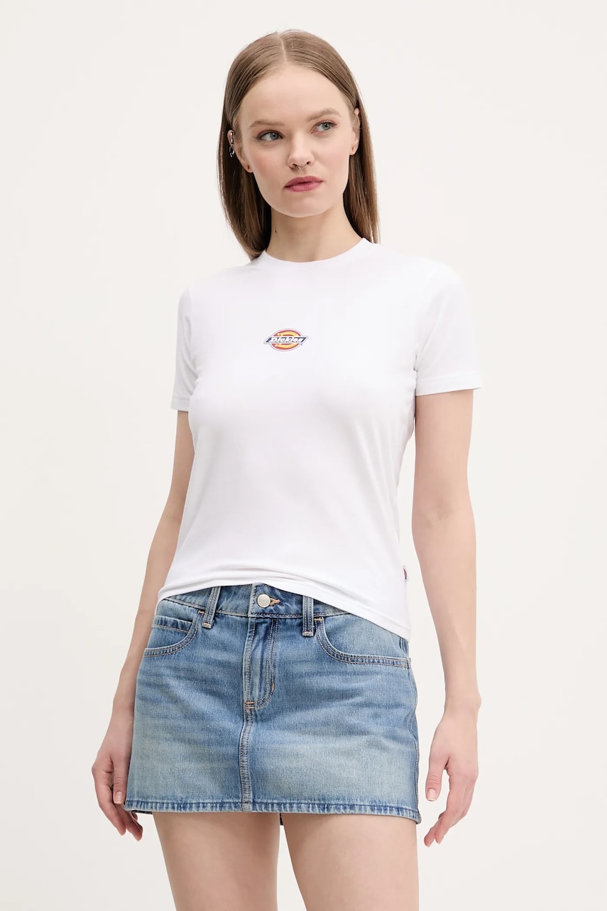 Dickies tricou femei, culoarea alb, DK0A4ZAO0WH1 Dickies tricou femei, culoarea alb, DK0A4ZAO0WH1
