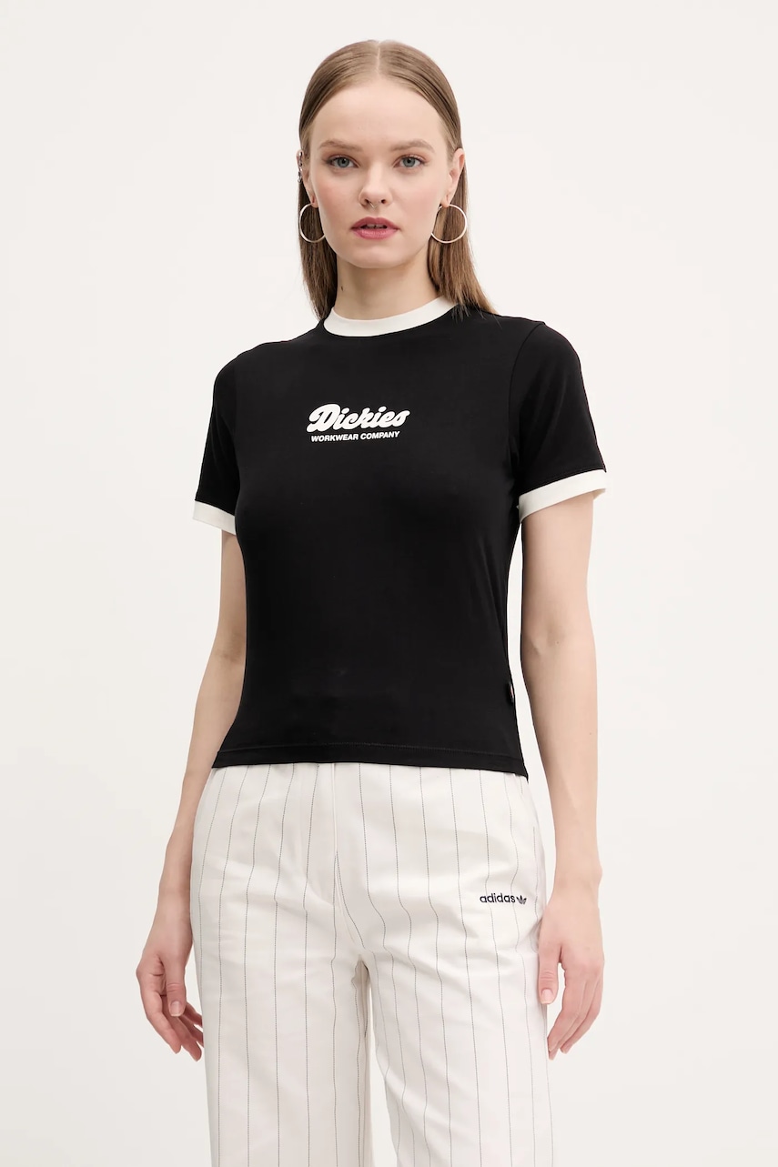 Dickies tricou femei, culoarea negru, DK0A4Z8IBLK1
