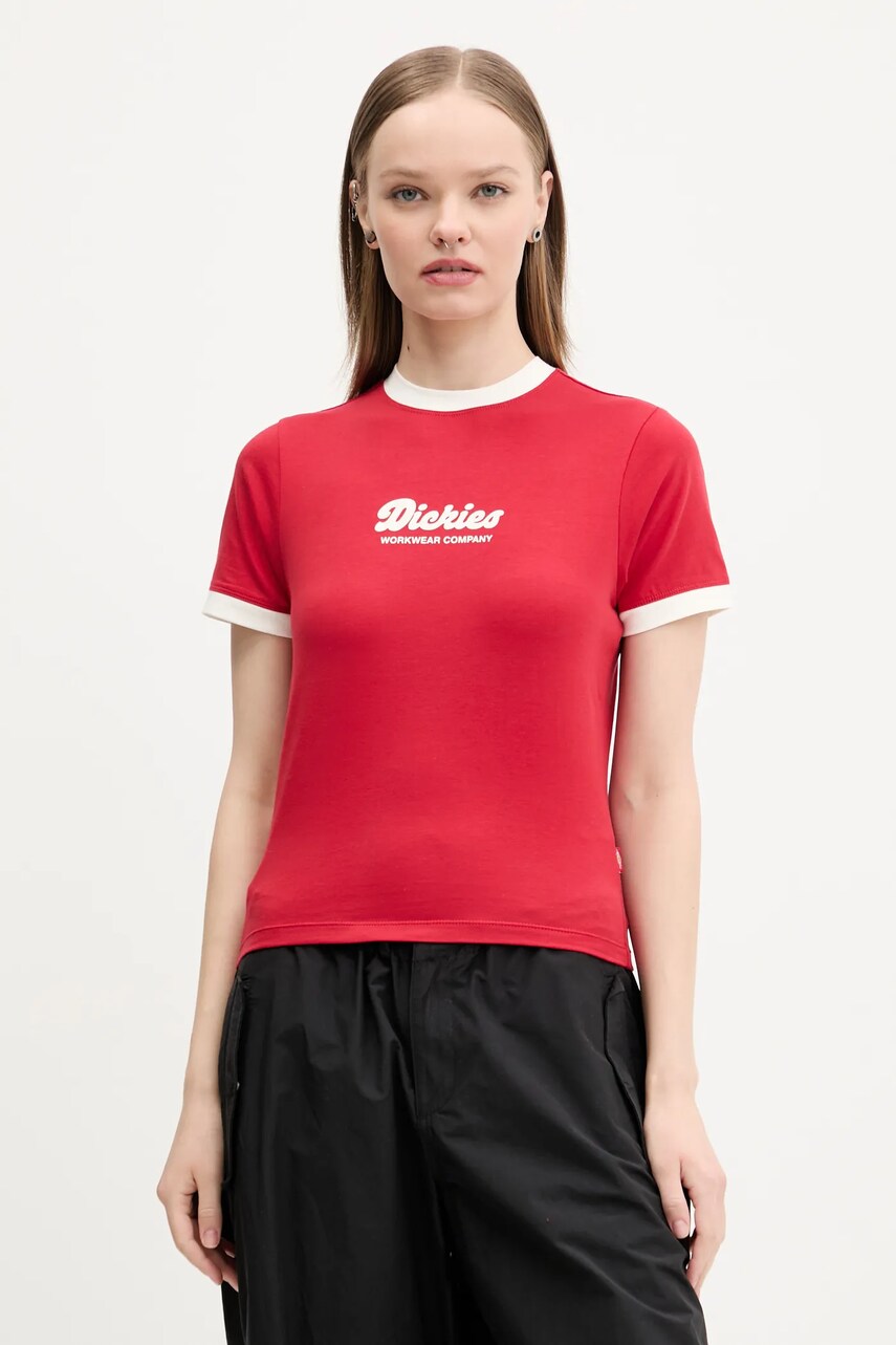 Dickies tricou femei, culoarea rosu, DK0A4Z8I0ER1
