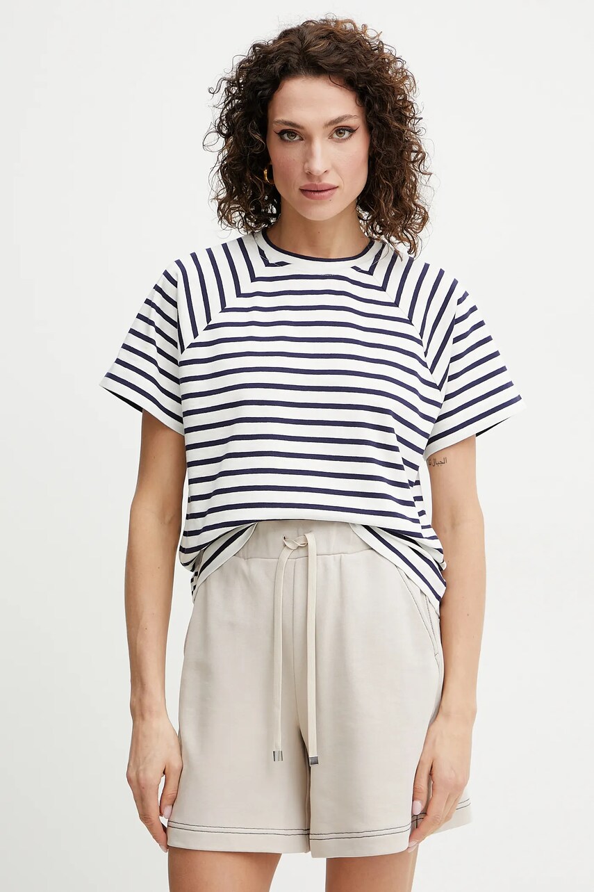 MAX&Co. tricou din amestec de in femei, culoarea alb, 2516941043200