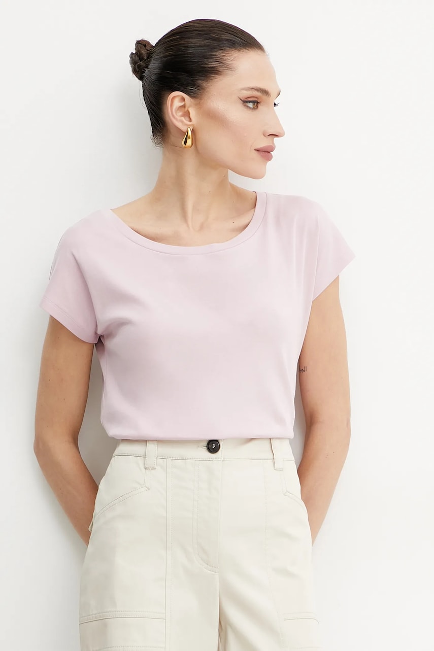 MAX&Co. tricou din bumbac femei, culoarea roz, 2516941054200 MAX&Co. tricou din bumbac femei, culoarea roz, 2516941054200