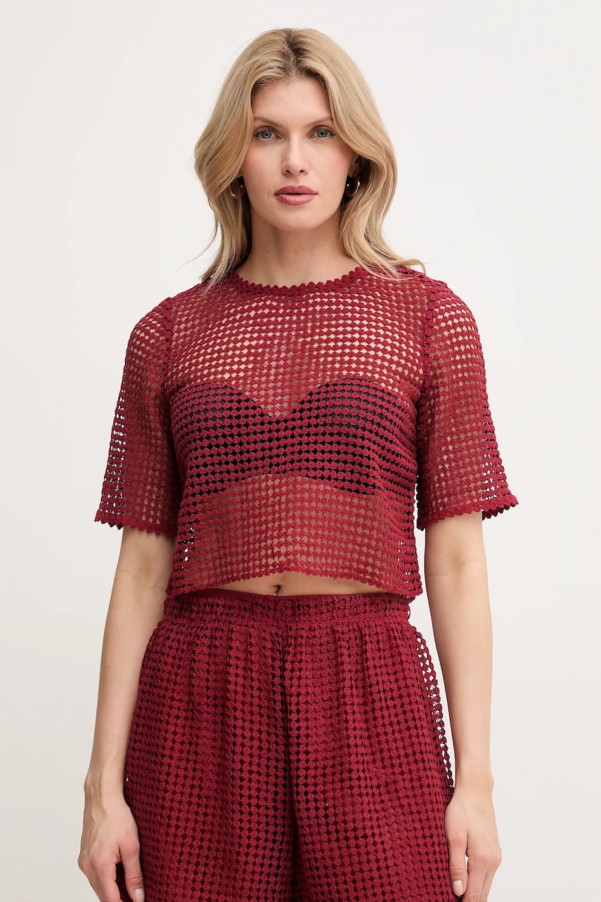 MAX&Co. tricou femei, culoarea bordo, 2516941064200
