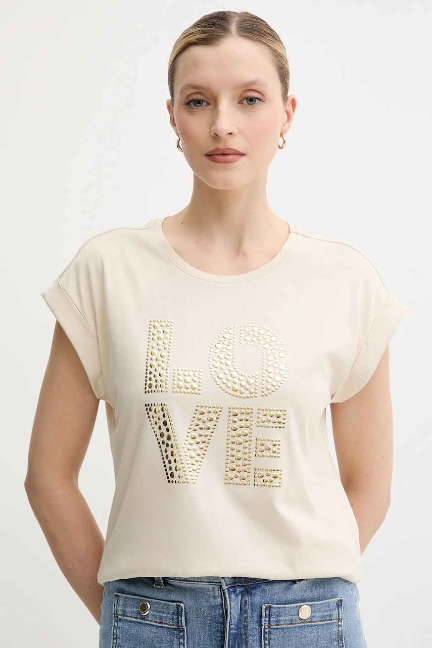 Morgan tricou DSILVI femei, culoarea bej, DSILVI Morgan tricou DSILVI femei, culoarea bej, DSILVI