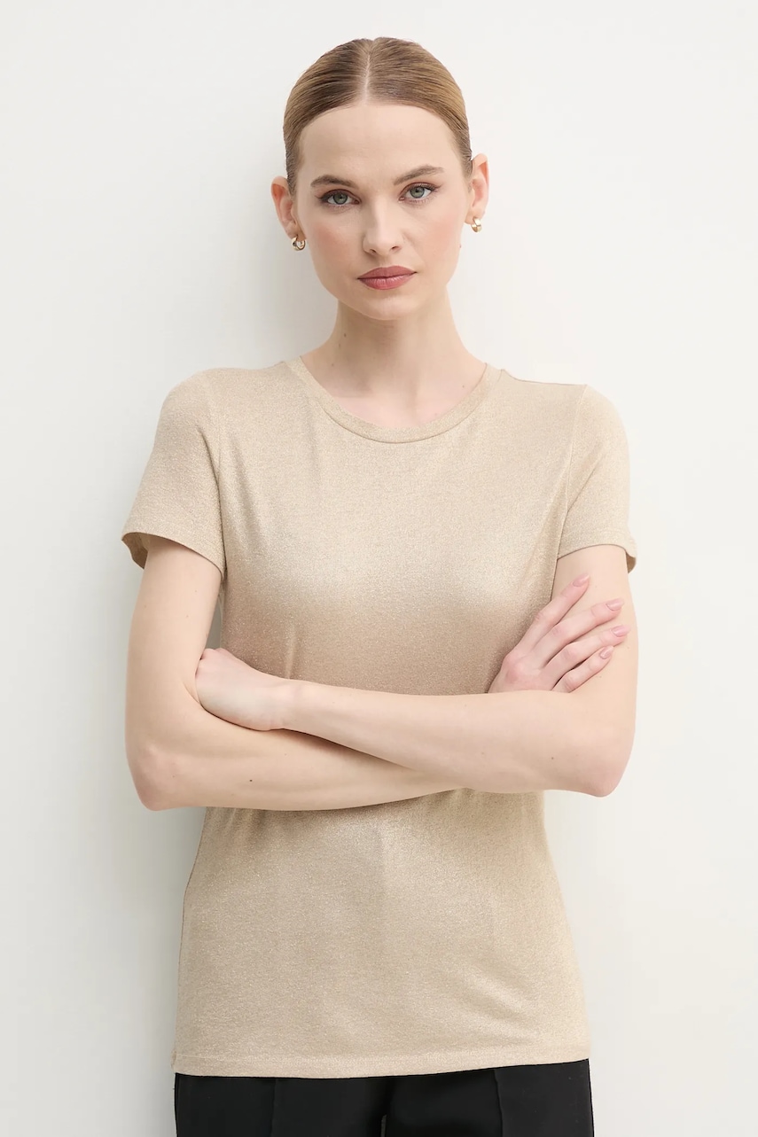 Marc Aurel tricou femei, culoarea bej, 7632-7000-73813