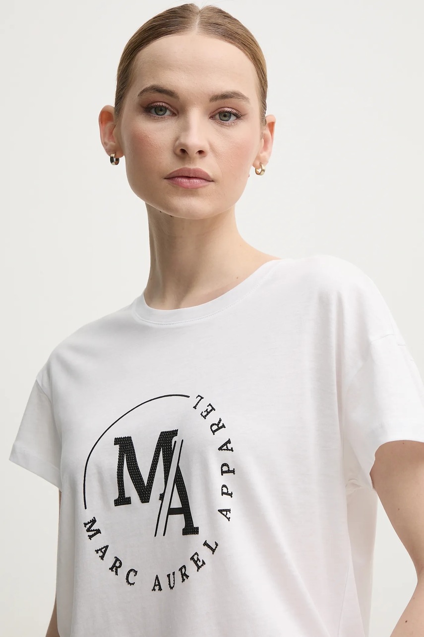 Μπλουζάκι Marc Aurel χρώμα: άσπρο, 7635-7000-73814 φωτογραφία