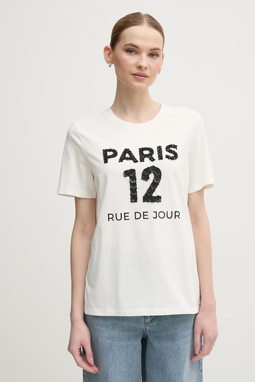 Marc Aurel tricou din bumbac femei, culoarea alb, 7647-7000-73824 Marc Aurel tricou din bumbac femei, culoarea alb, 7647-7000-73824
