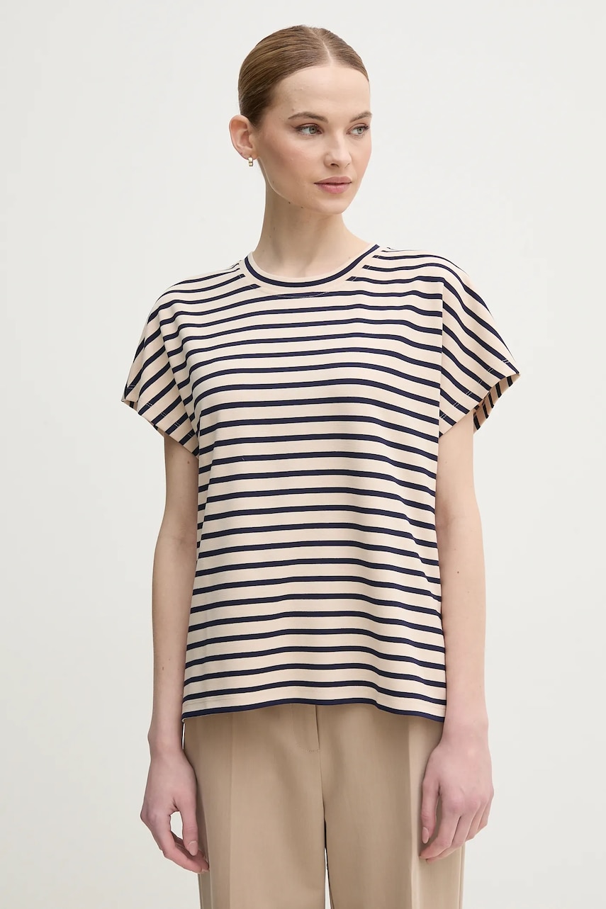 Marc Aurel tricou femei, culoarea bej, 7677-7000-73858 Marc Aurel tricou femei, culoarea bej, 7677-7000-73858