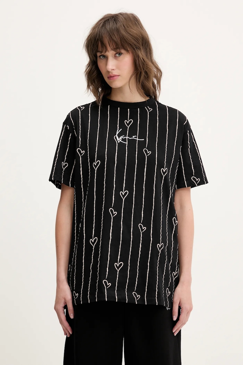 Karl Kani tricou din bumbac culoarea negru, 61300126