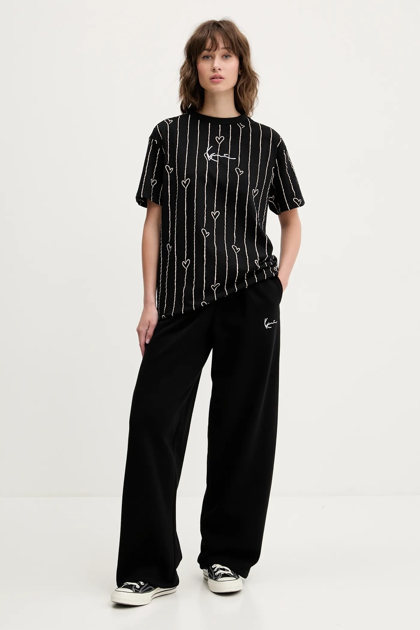 Хлопковая футболка Karl Kani цвет чёрный 61300126