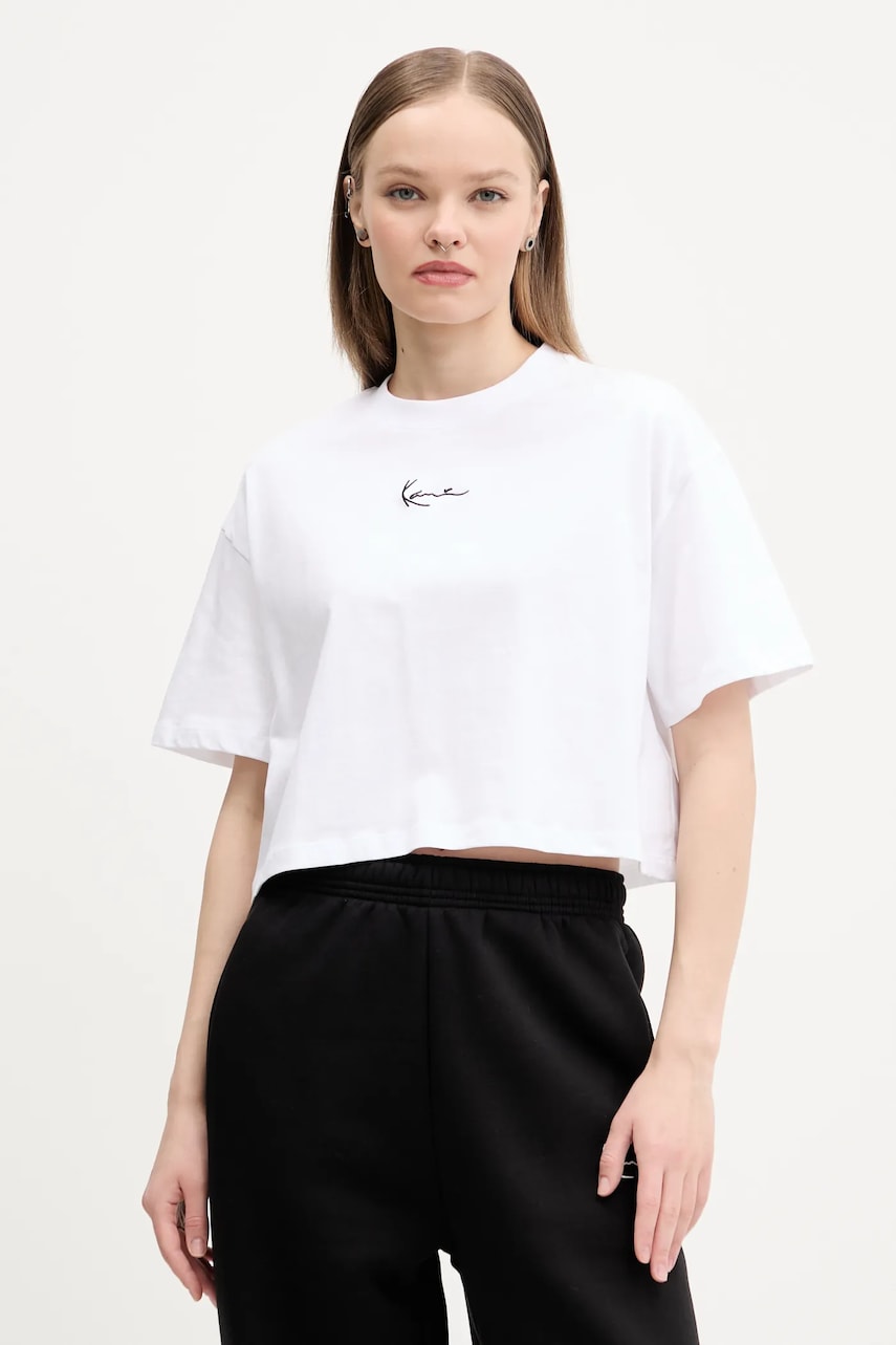 Karl Kani tricou din bumbac femei, culoarea alb, 6137873 Karl Kani tricou din bumbac femei, culoarea alb, 6137873