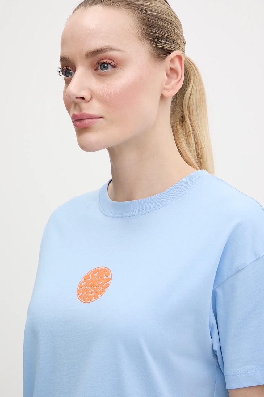 Βαμβακερό μπλουζάκι Rip Curl γυναικείο, χρώμα: μπλε, 0EGWTE φωτογραφία