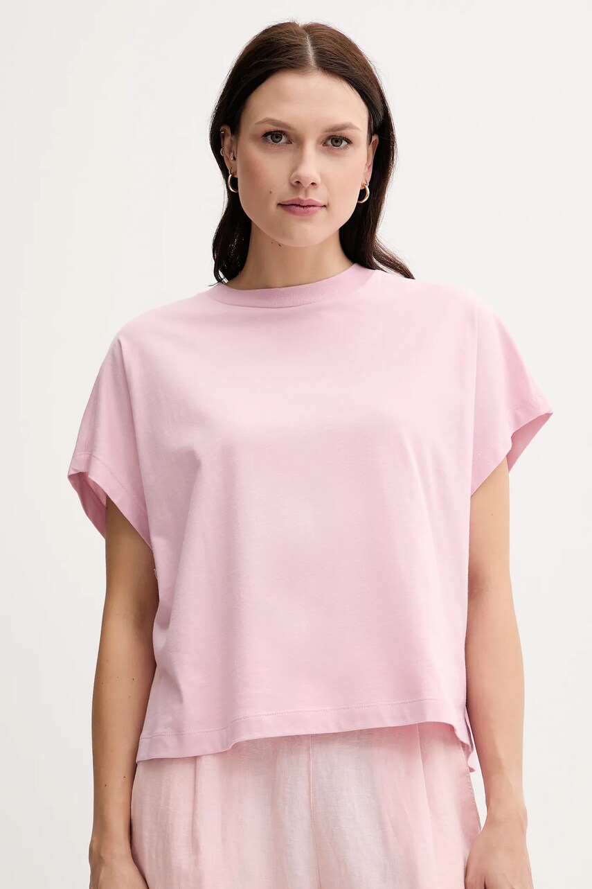 United Colors of Benetton tricou din bumbac culoarea roz, 3096D1071