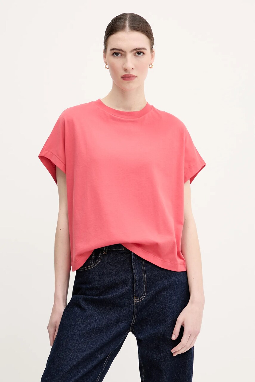 United Colors of Benetton tricou din bumbac culoarea roz, 3096D1071