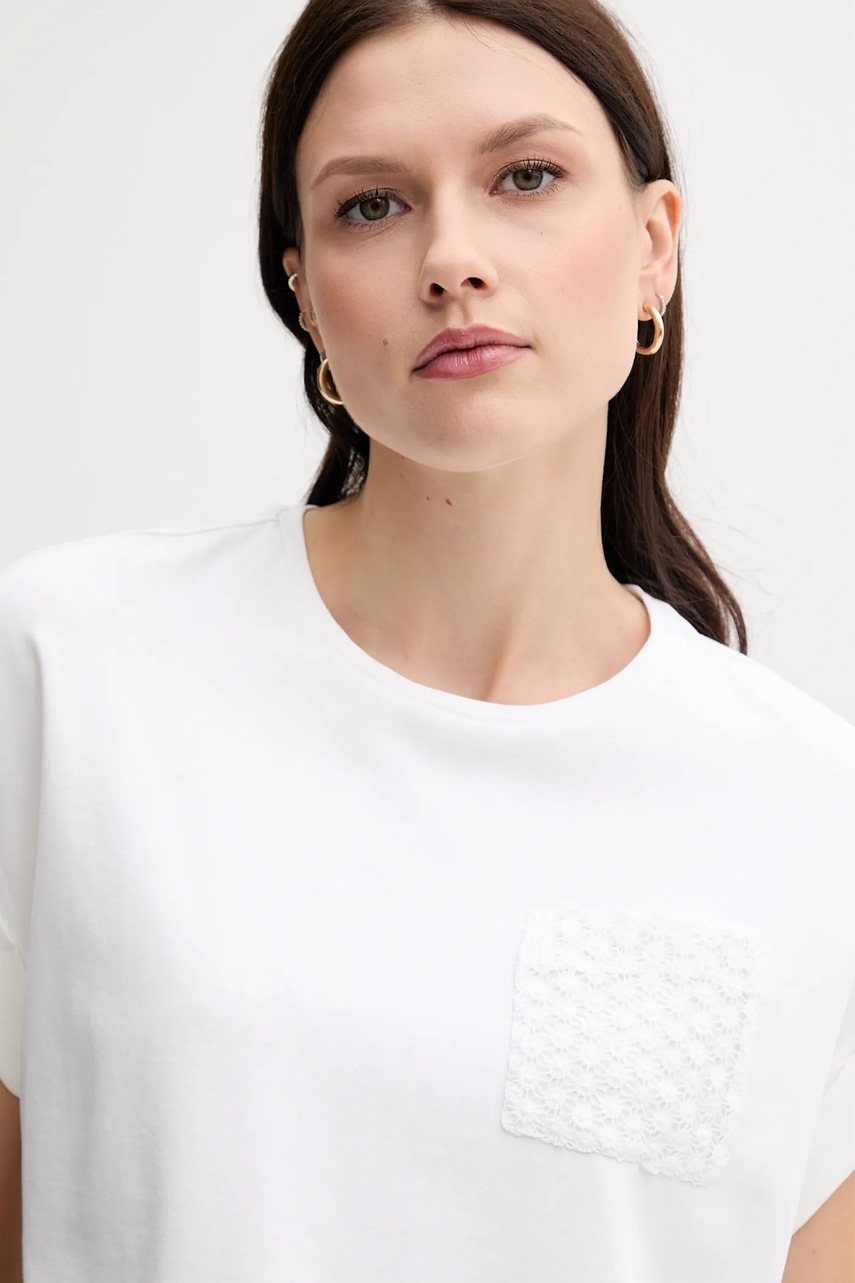 Μπλουζάκι United Colors of Benetton χρώμα: μπεζ, 3IFVD10AF φωτογραφία