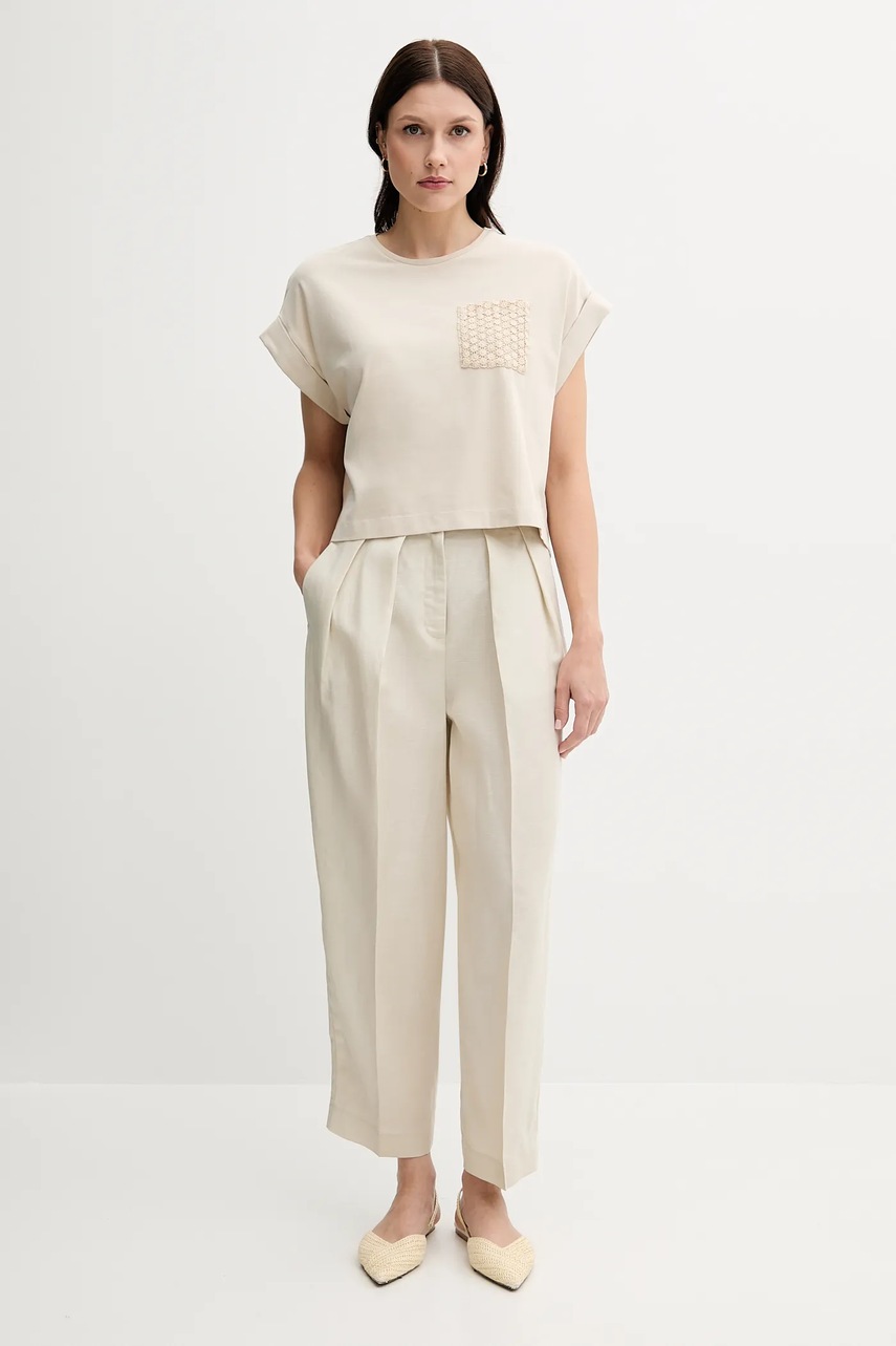 Футболка United Colors of Benetton цвет бежевый 3IFVD10AF