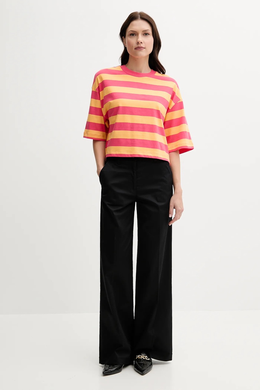 Хлопковая футболка United Colors of Benetton цвет розовый 32JPD10A5