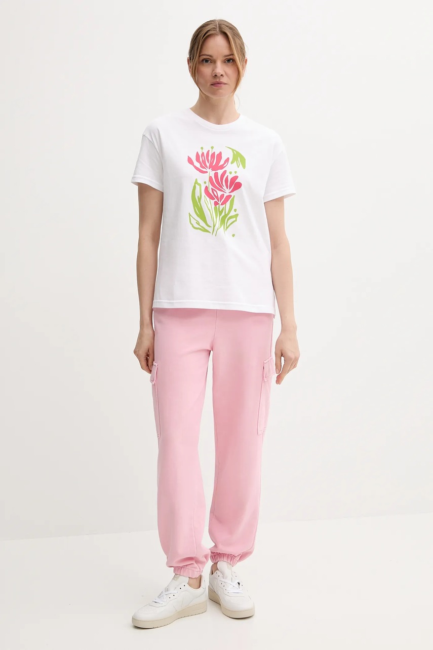 Хлопковая футболка United Colors of Benetton цвет белый 3BL0D10AK