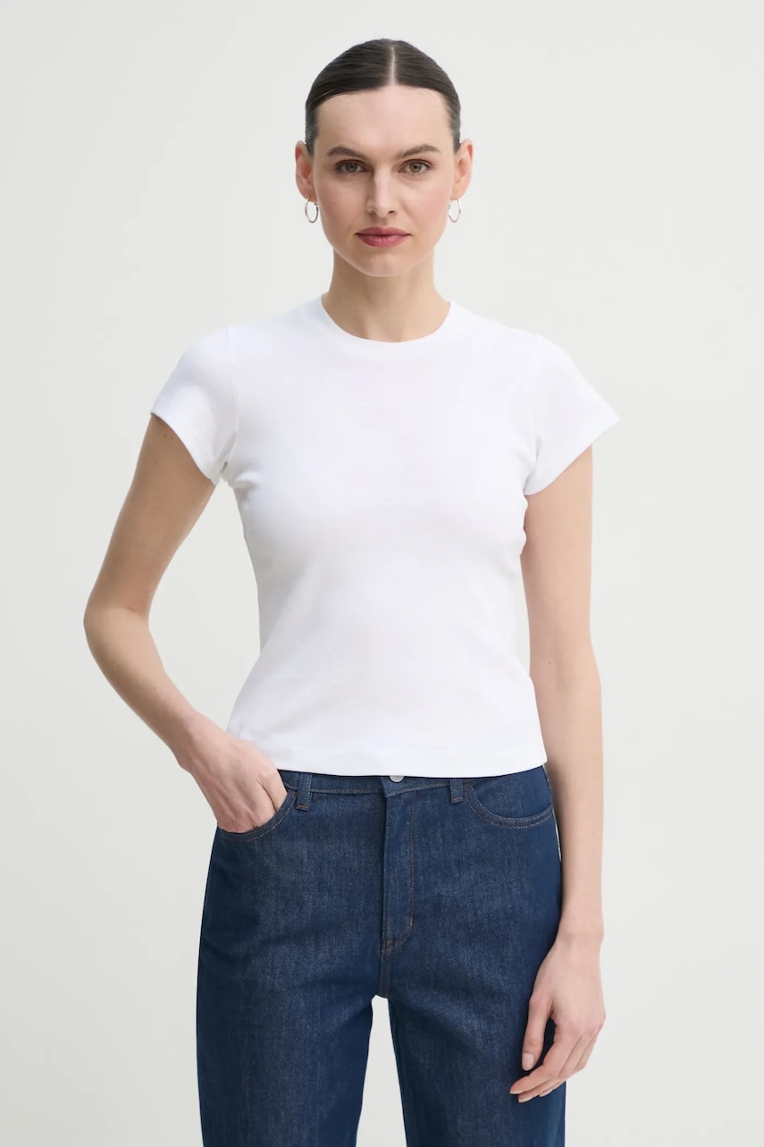 A.L.C. tricou din bumbac Avery femei, culoarea alb, 8KTOP00851 A.L.C. tricou din bumbac Avery femei, culoarea alb, 8KTOP00851