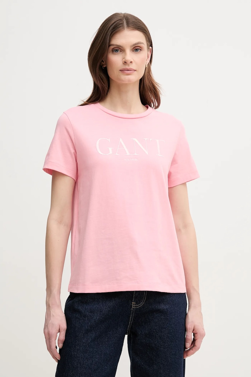 Gant tricou din bumbac femei, culoarea roz, 4200502