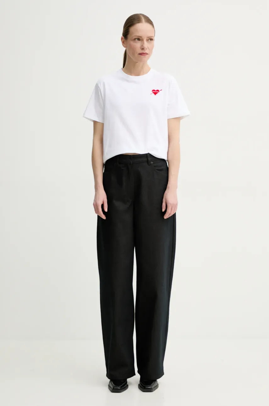 Хлопковая футболка The Kooples женская цвет белый FTSC30036K Хлопковая футболка The Kooples женская цвет белый FTSC30036K