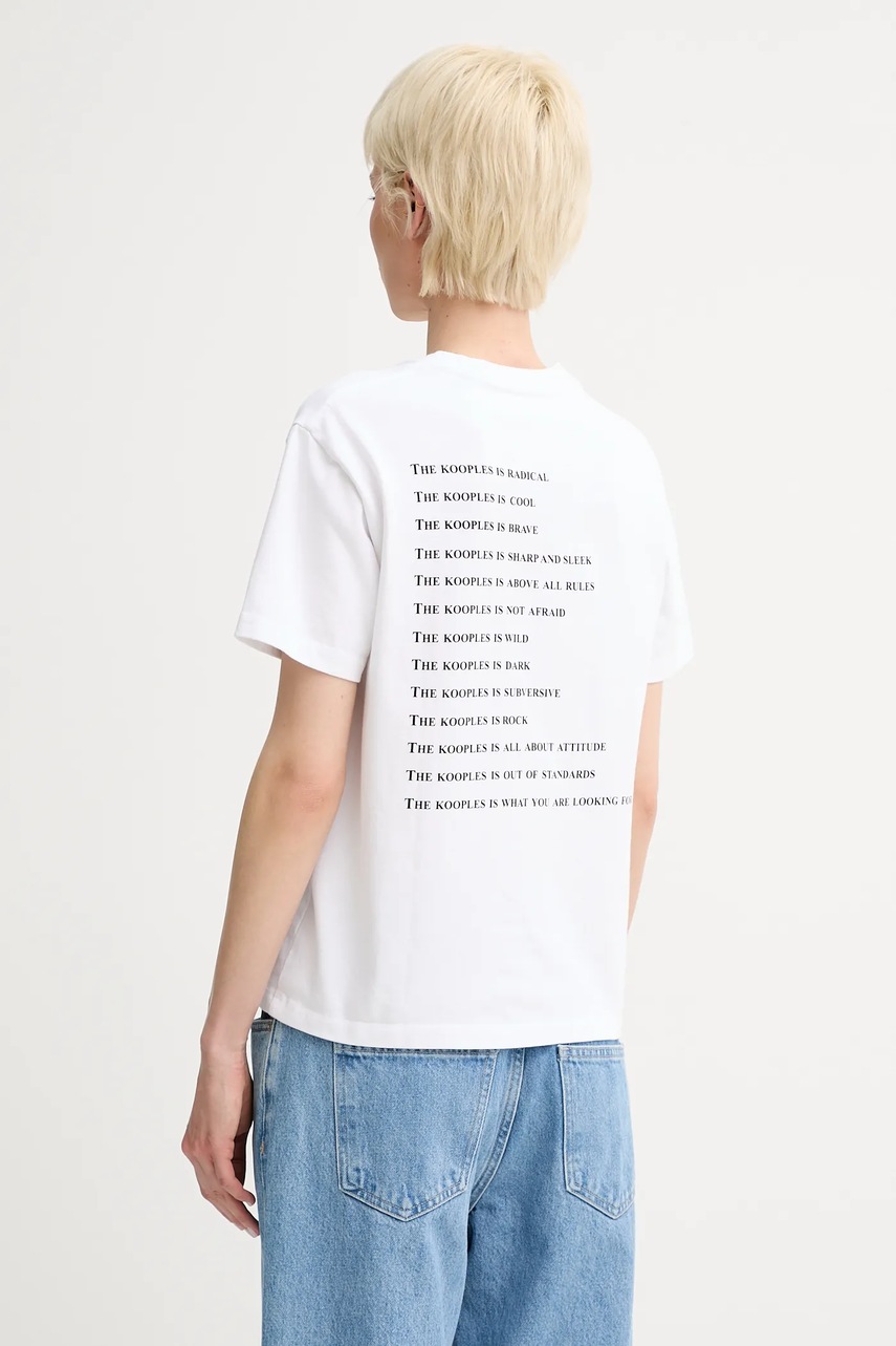 Βαμβακερό μπλουζάκι The Kooples χρώμα: άσπρο, FTSC30049K φωτογραφία