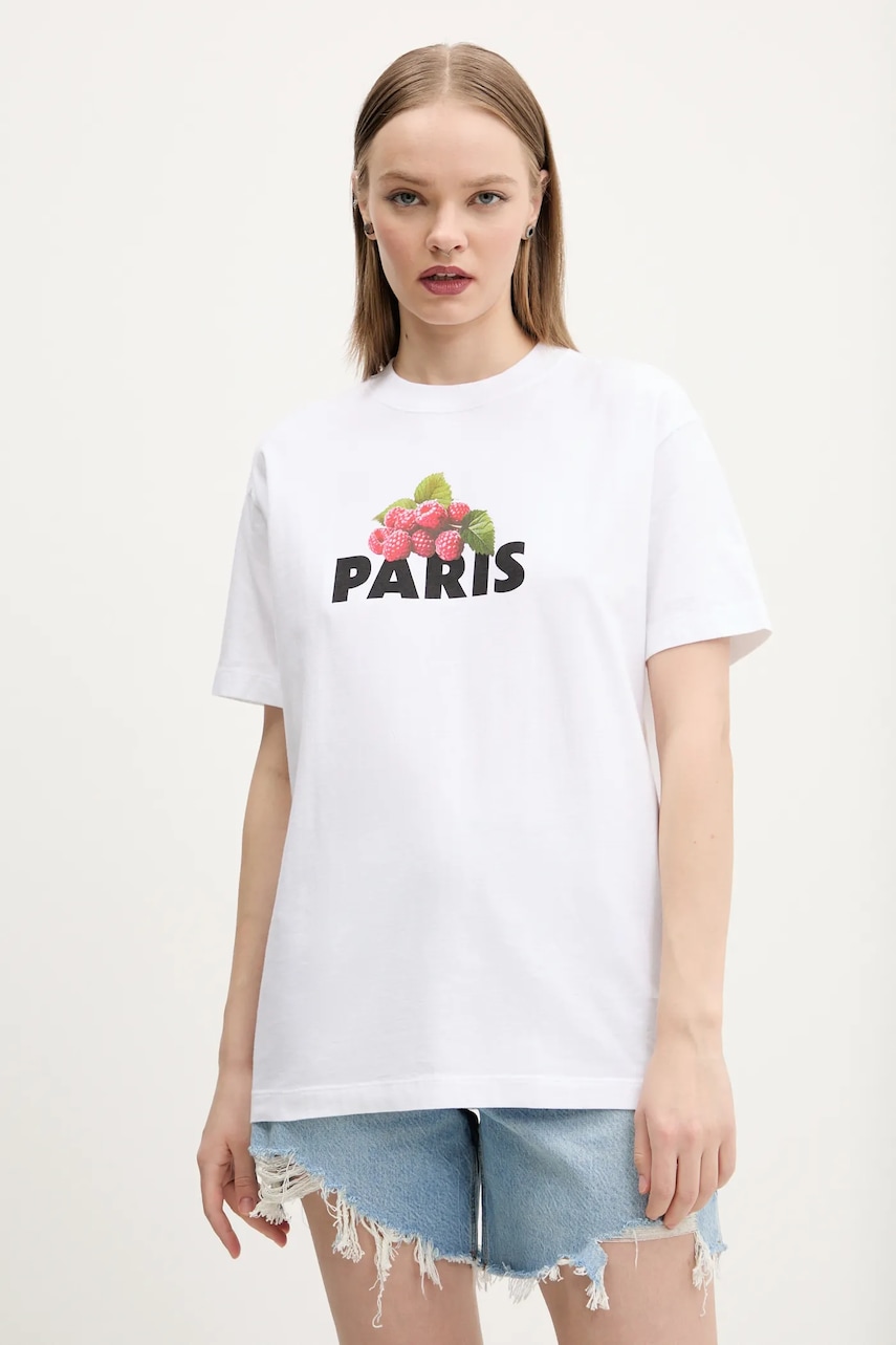 Abercrombie & Fitch tricou din bumbac femei, culoarea alb, KI157-5237