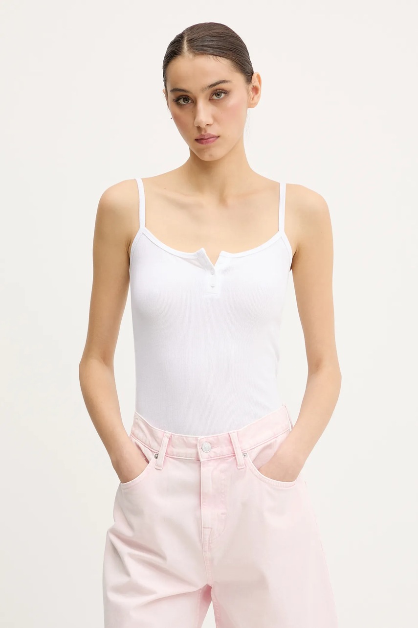 Hollister Co. top culoarea alb, KI339-5082