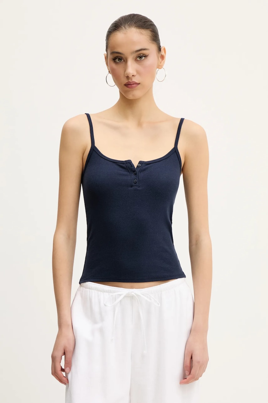 Hollister Co. top culoarea bleumarin, KI339-5082 Hollister Co. top culoarea bleumarin, KI339-5082
