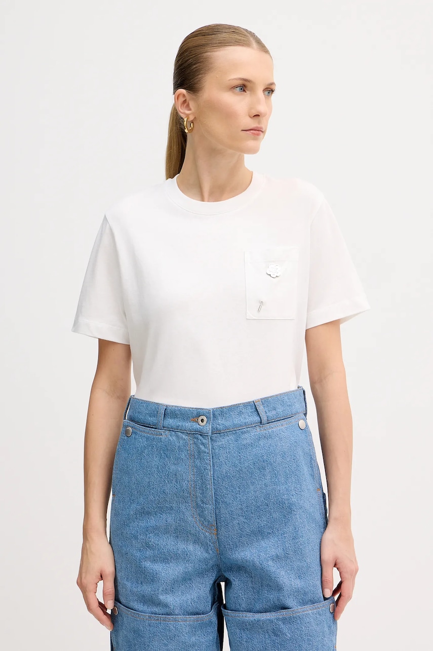 Kenzo tricou din bumbac femei, culoarea alb, FF52TS1504SG.02