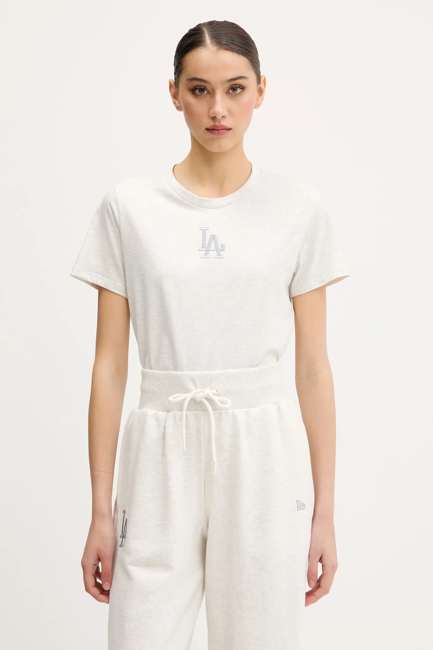 New Era tricou din bumbac culoarea gri, 60596478