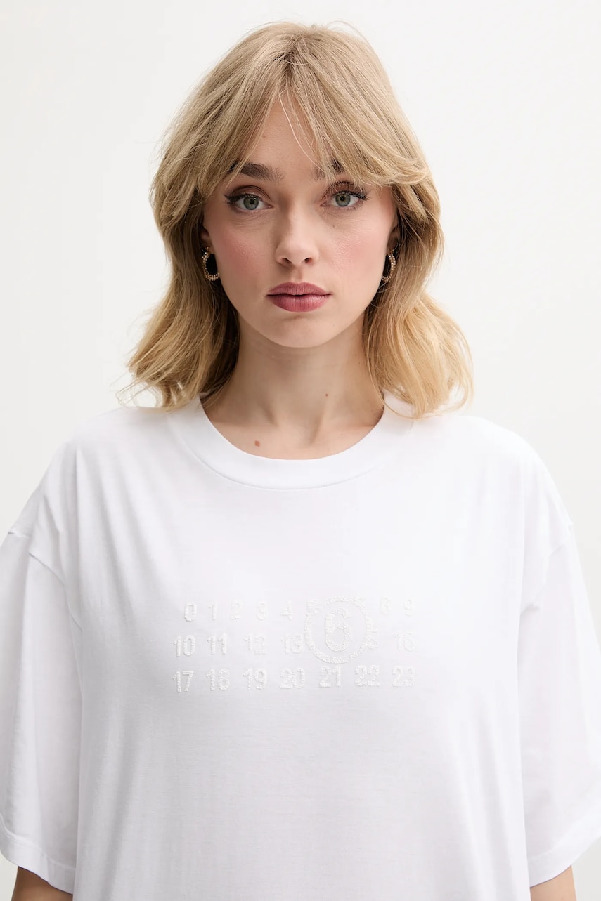 MM6 Maison Margiela tricou din bumbac culoarea alb, S62GD0202